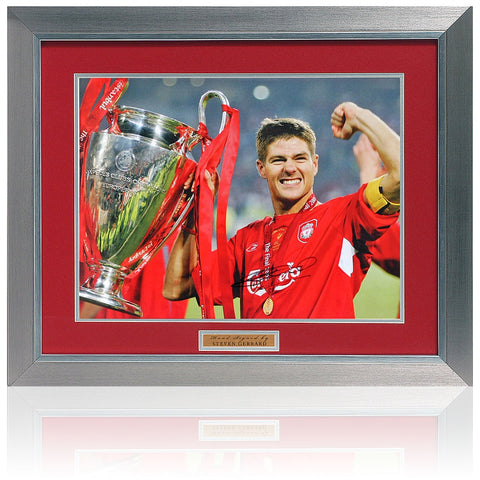 Steven Gerrard Liverpool Legend Hand Signed 2005 Champions League 16x12'' Photograph