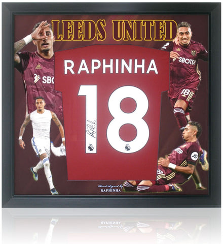 Raphinha Hand Signed Leeds United Shirt Presentation AFTAL COA