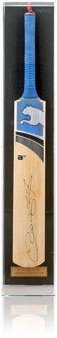 Freddie Flintoff Hand Signed Full Sized Framed Cricket Bat AFTAL COA