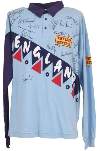 Alan Mullally Match Worn & Squad Signed England Circa 1990's Match Worn Cricket Jersey COA