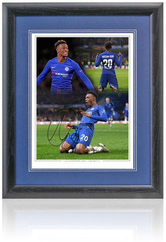 Callum Hudson Odoi Chelsea Hand Signed 16x12'' Montage AFTAL COA