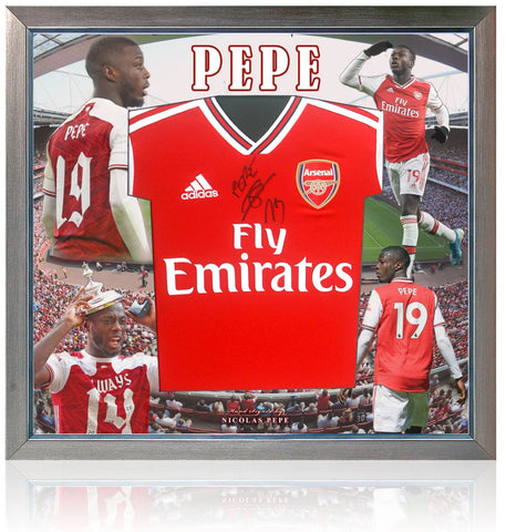 Nicolas Pepe Arsenal FA Cup Winner Hand Signed Football Shirt Presentation COA