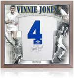 Vinnie Jones Hand Signed Shirt Leeds United Display AFTAL Photo COA