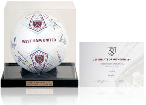 West Ham United 2020/21 Squad Hand Signed Size 5 Football Ball Club COA