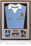 Tueart & Doyle Hand Signed Manchester City 1976 League Cup Final Replica Shirt AFTAL COA