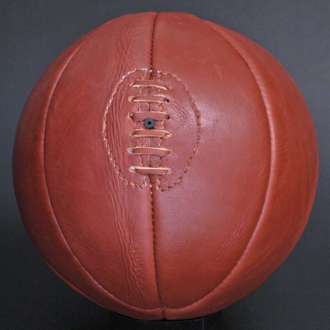 Retro Basketball Full Sized 8 Panel Hand Stitched Brown Leather Ball New Unbranded