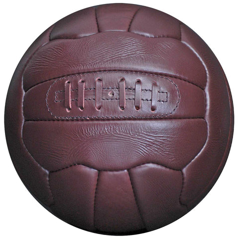 Retro Football 1930's era 18 Panel Hand Stitched Size 5 Brown Leather Ball New Unbranded