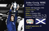 John Greig Rangers Hand Signed Football Boot Display AFTAL Photo Proof COA