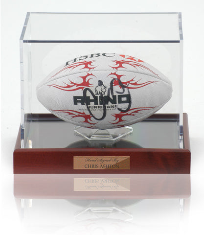 Chris Ashton Hand Signed Mini England Rugby Ball Display AFTAL Photo COA