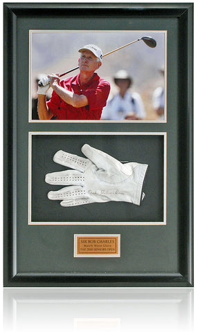 Sir Bob Charles Golf Legend Hand Signed Match Worn Glove Presentation AFTAL COA