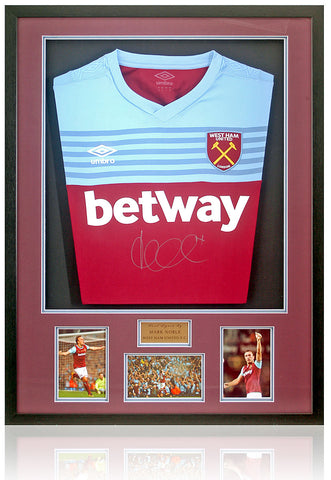 Mark Noble West Ham United Legend Hand Signed Home Shirt Display AFTAL COA