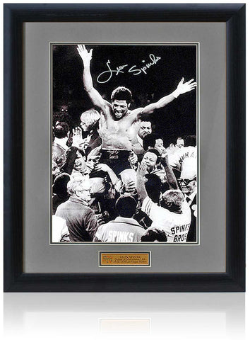 Leon Spinks Boxing Legend Hand Signed 16x12” vs Ali Photograph COA