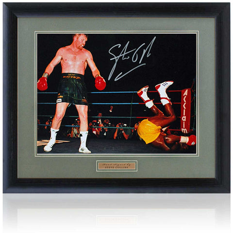 Steve Collins Hand Signed 16x12'' Boxing Photograph AFTAL COA