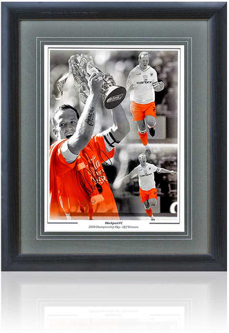 Charlie Adam Blackpool Legend Hand Signed 2010 Play Off 16x12'' Montage COA
