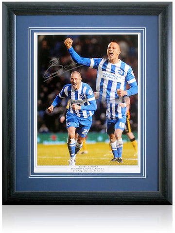 Bobby Zamora Brighton and Hove Albion Hand Signed 16x12'' Montage COA