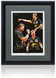 Simon Whitlock Darts Legend Hand Signed 16x12'' Montage AFTAL Photo COA