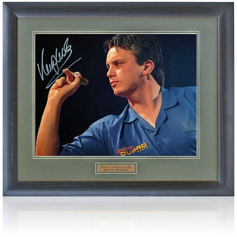 Keith Deller Darts Player Hand Signed 16x12'' Photograph AFTAL COA