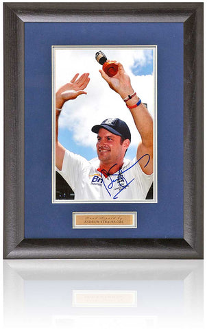 Andrew Strauss Cricket Legend Hand Signed England Ashes 12x8" Photograph AFTAL COA