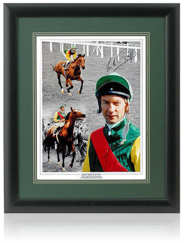 Lester Piggott Hand Signed Horse Racing Legend Nijinsky 16x12'' Montage AFTAL COA