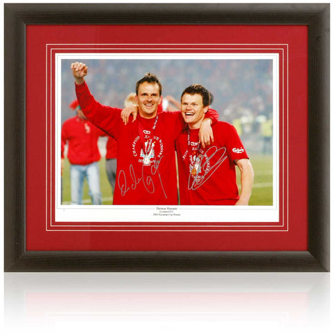 Dietmar Hamann and John Arne Riise Liverpool Hand Signed 16x12'' Photograph COA