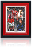 Steve Bruce Manchester United Legend Hand Signed 16x12" Montage AFTAL COA