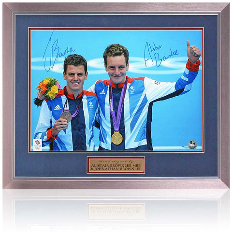 Brownlee Brothers Olympic Legends Hand Signed London 2012 16x12'' Photograph COA