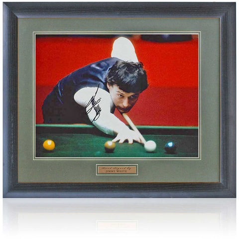 Jimmy White Snooker Legend Hand Signed 16x12'' Photograph AFTAL Photo COA