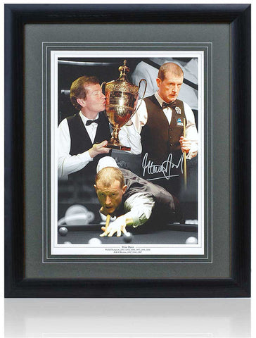 Steve Davis Snooker Legend Hand Signed 16x12'' Montage AFTAL Photo COA