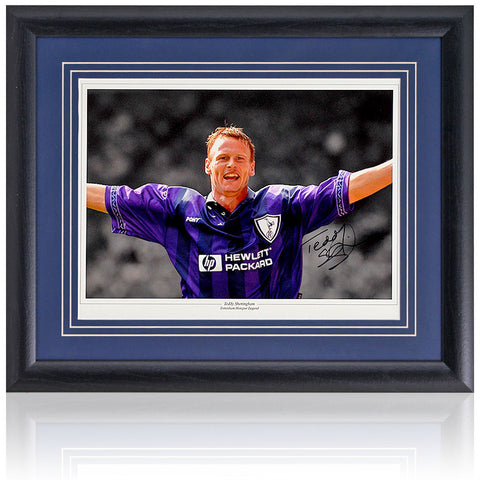 Teddy Sheringham Hand Signed 16x12" Tottenham Hotspur Framed Photograph COA