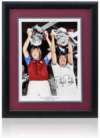 Billy Bonds West Ham United Legend Hand Signed 16x12'' FA Cup Montage COA