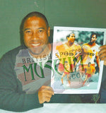 John Barnes and Luther Blissett Watford Legends Hand Signed 16x12'' Montage COA