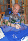 Derek Temple & Mike Trebilcock Hand Signed Everton Football Club Retro Shirt AFTAL Photo COA