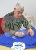 Derek Temple & Mike Trebilcock Hand Signed Everton Football Club Retro Shirt AFTAL Photo COA